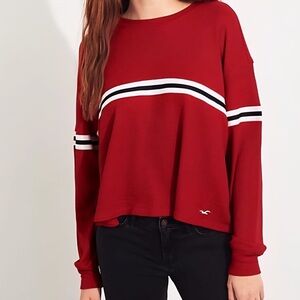 Hollister Red Sweatshirt with Stripes